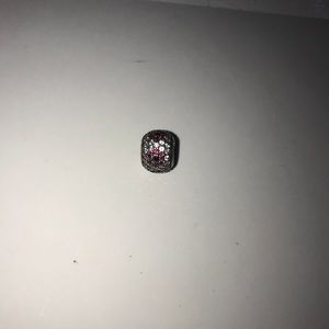 Diamond pink flower pandora charm